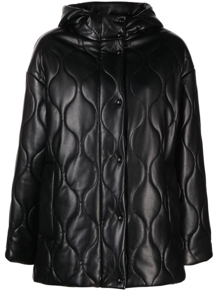 Stand Studio Everlee Quilted Faux-leather Jacket - Black 