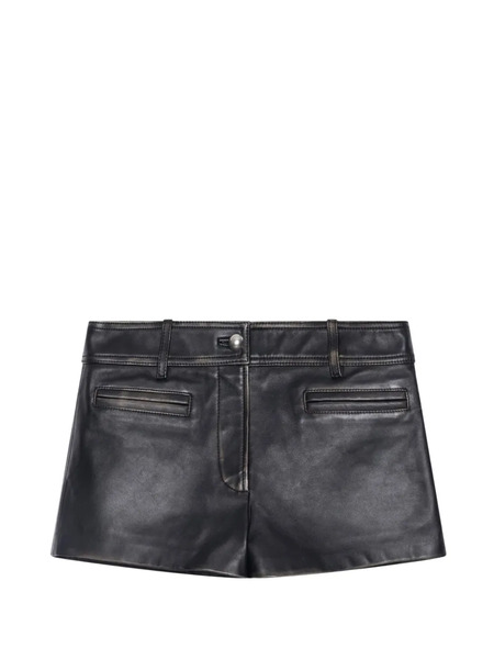 Stand Studio Odessa Button Leather Shorts - Black 