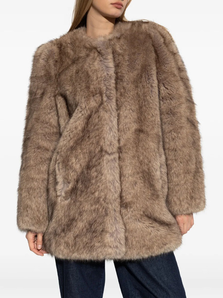  Stand Studio Round-neck Jacket - Brown 