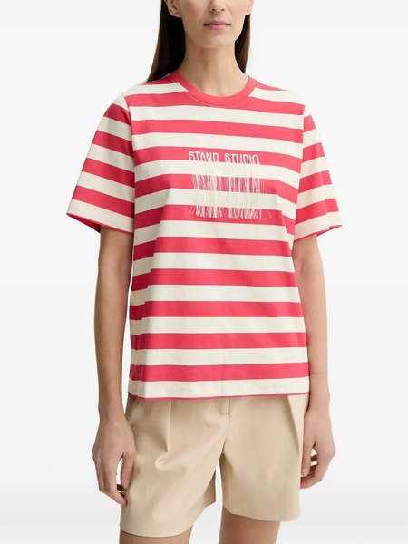  Stand Studio Striped T-shirt - Red 