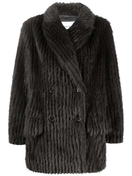  Stand Studio Zenni Double-breasted Faux-fur Jacket - Brown 