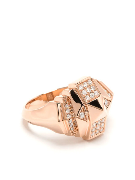  Statement Paris 18kt Rose Gold Mini Rockaway Pyramid Diamond Ring 