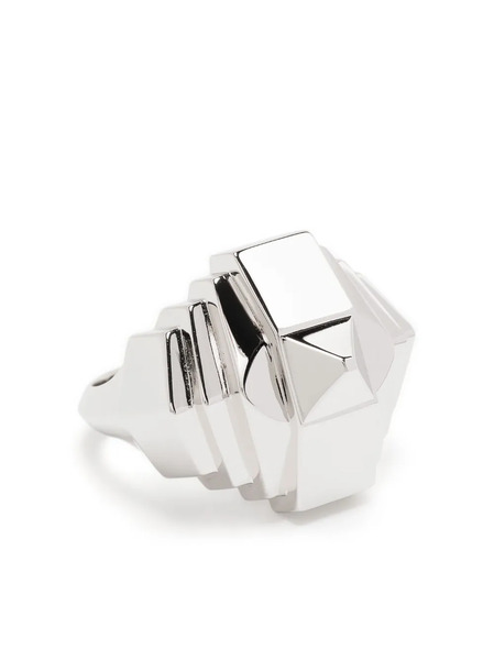  Statement Paris Rockaway Pyramid Sterling Silver Ring 