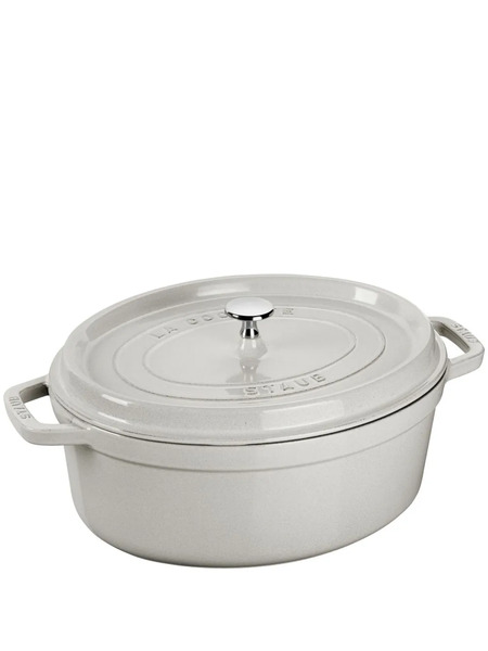  Staub Cast Iron Casserole (29cm) - White 