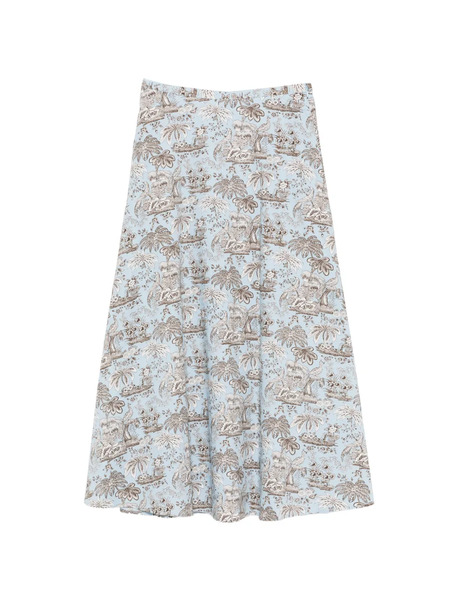  Staud Axel Printed Skirt - Blue 