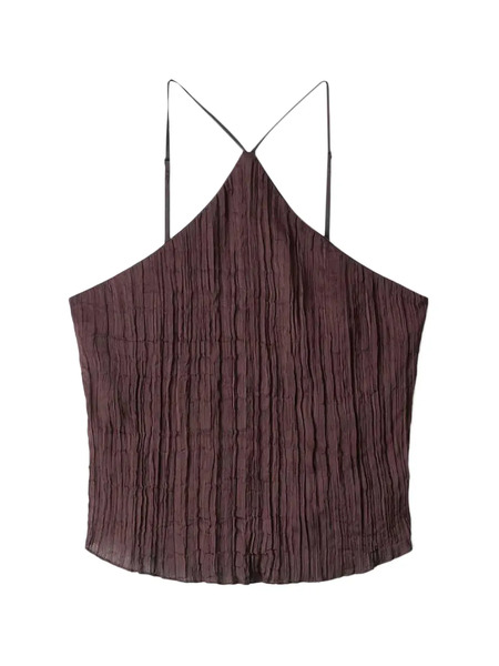  Staud Crinkled Top - Brown 