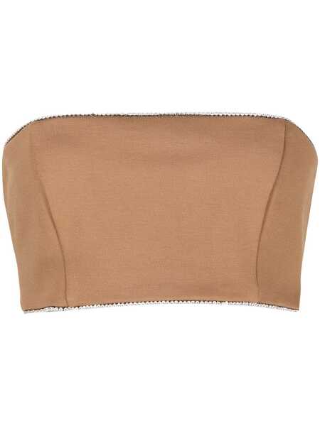  Staud Cropped Bralette Top - Brown 