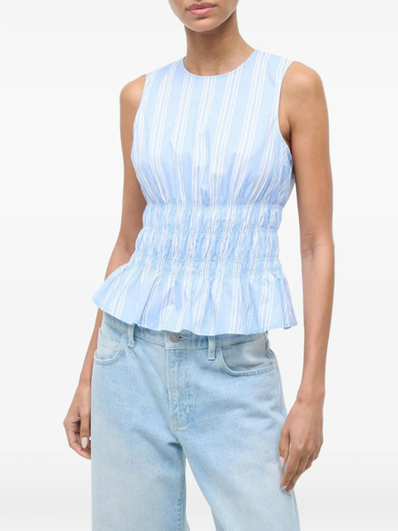  Staud Culver Striped-pattern Top - Blue 