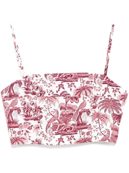  Staud Floral Printed Tank Top - White 