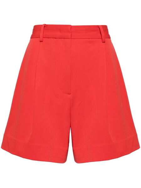  Staud Heather Pleat-detail Shorts - Red 