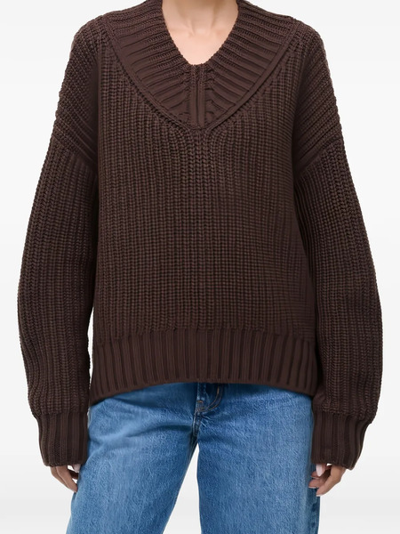  Staud Otto V-neck Sweater - Brown 