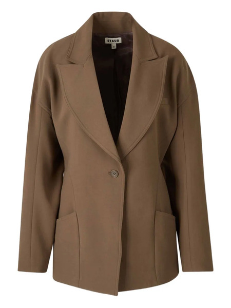  Staud Peak-lapel Single-breasted Blazer - Brown 