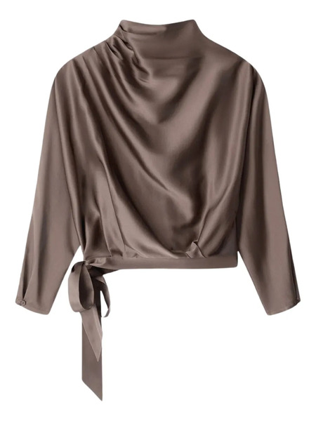  Staud Phoebe Silk Top - Brown 