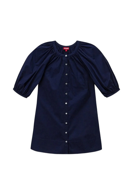  Staud Puffed-sleeve Button-fastening Mini Dress - Blue 
