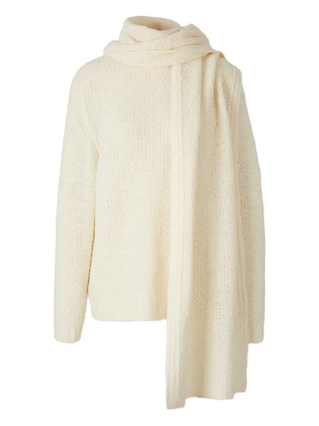  Staud Scarf-detail Sweater - Neutrals 