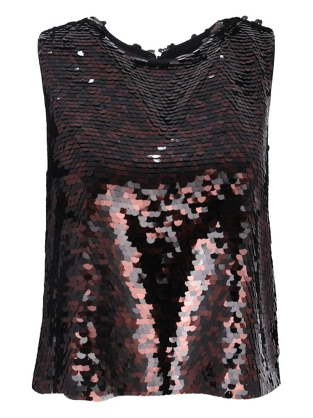  Staud Seraphina Sequin-embellishment Top - Black 