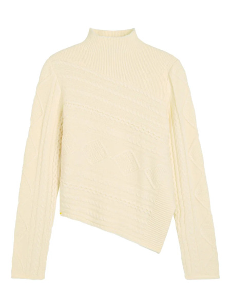  Staud Sidney Cable-knit Asymmetric Sweater - Neutrals 