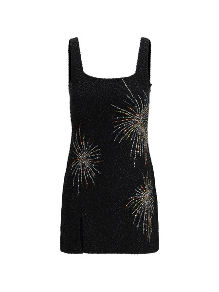 Staud Split Beaded Mini Dress - Black 