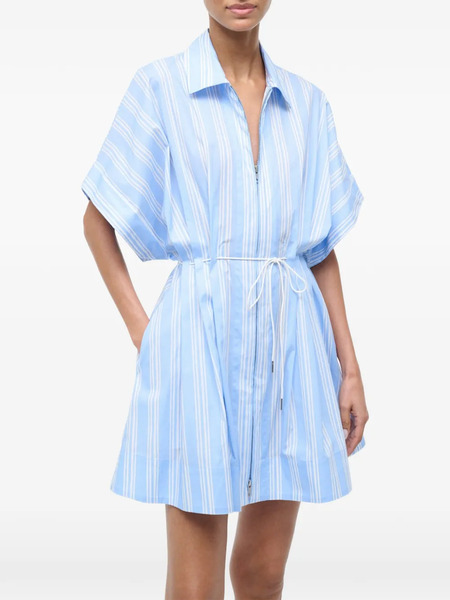  Staud Striped Drawstring Dress - Blue 