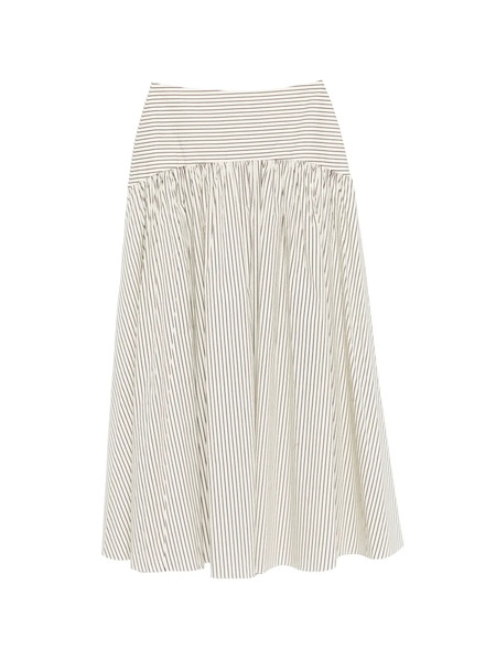 Staud Stripped Panelled Midi Skirt - Neutrals 