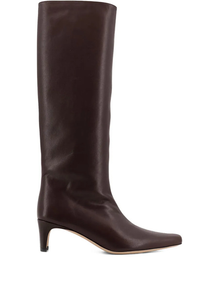  Staud Wally Pointed Leather Boots - Brown 