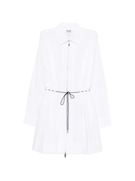  Staud Zip Drawstring Mini Dress - White 