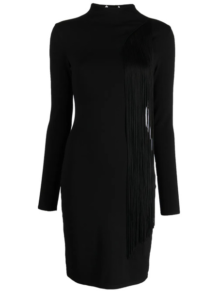  Stella Mccartney Asymmetric Fringed Knitted Dress - Black 