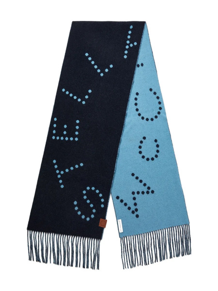  Stella Mccartney Dotted Fringed Scarf - Blue 