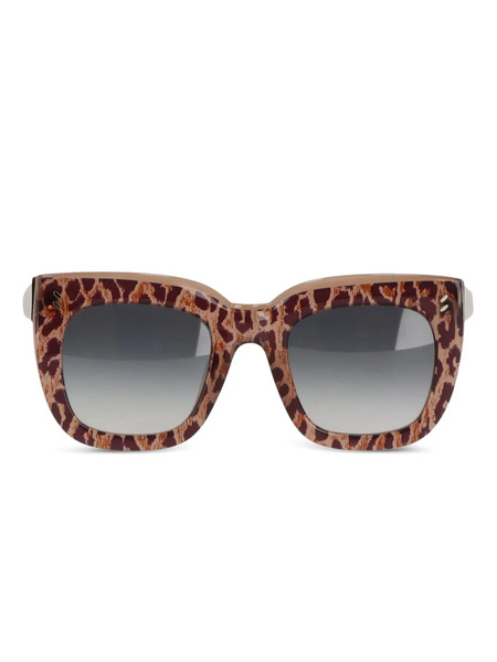  Stella Mccartney Eyewear Leopard-print Square-frame Sunglasses - Brown 