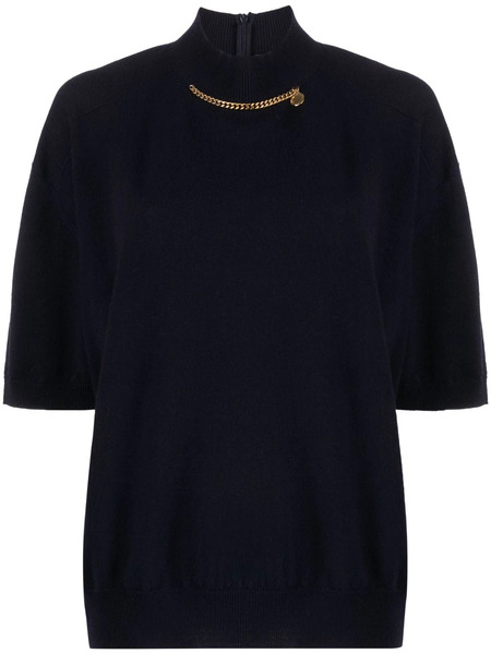  Stella Mccartney Falabella High-neck Wool Blouse - Blue 