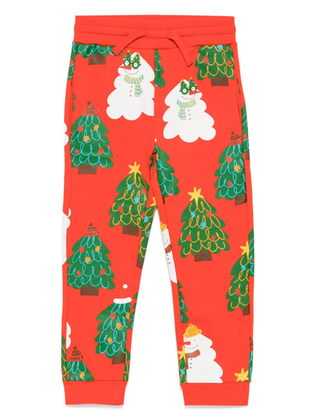  Stella Mccartney Kids Christmas Tree Pattern Sweatpants - Red 