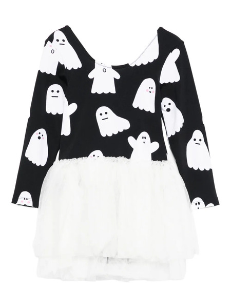  Stella Mccartney Kids Ghost-print Tulle Dress - Black 