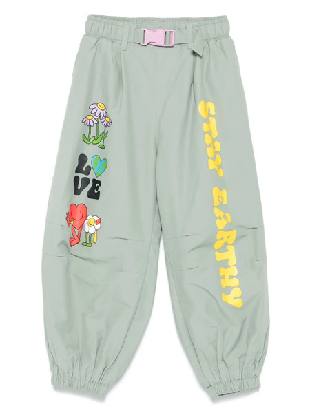  Stella Mccartney Kids Graphic-print Elasticated Trousers - Green 