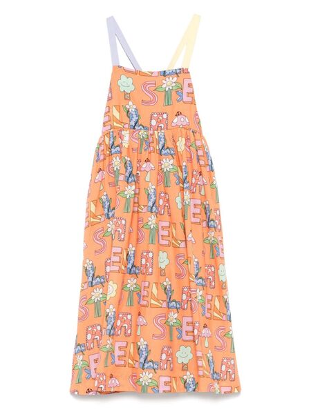 Stella Mccartney Kids Logo-print Dress - Orange 