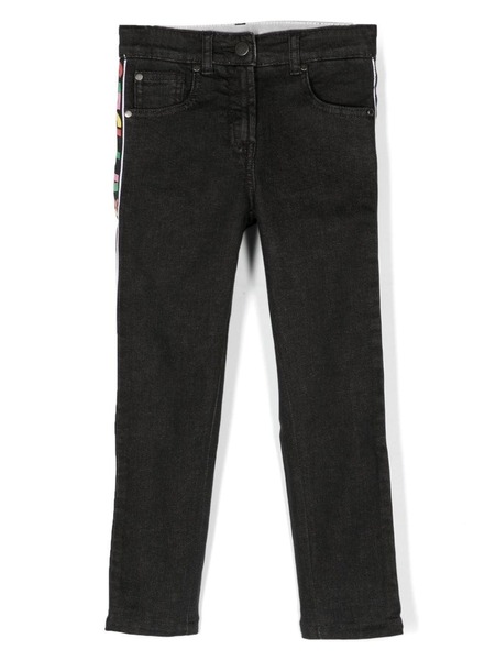  Stella Mccartney Kids Logo-print Straight-leg Jeans - Black 