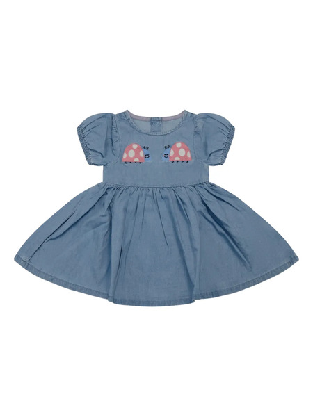  Stella Mccartney Kids Short-sleeve Embroidered Dress - Blue 