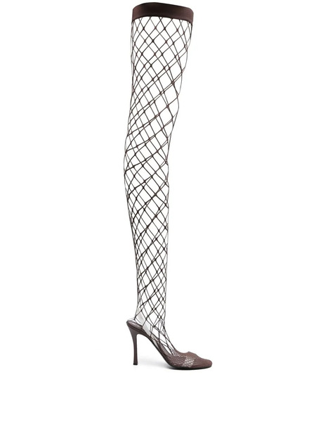  Stella Mccartney Knee-high Fishnet Boots - Brown 