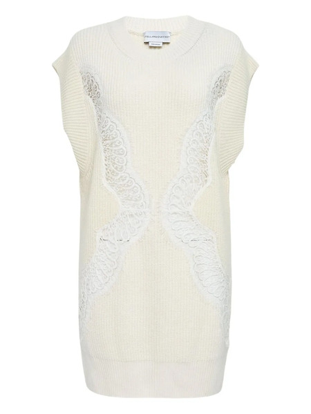  Stella Mccartney Lace-panel Vest - Neutrals 