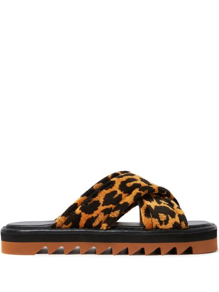  Stella Mccartney Leopard-print Slides - Black 