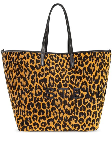  Stella Mccartney Logo Cheetah-print Tote Bag - Brown 
