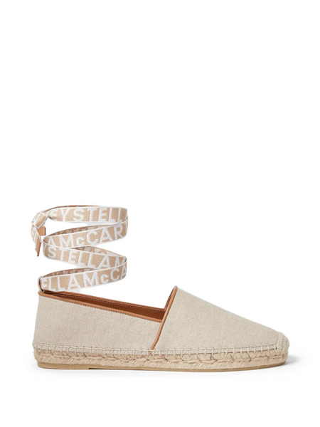  Stella Mccartney Logo-lettering Flat Espadrilles - Neutrals 