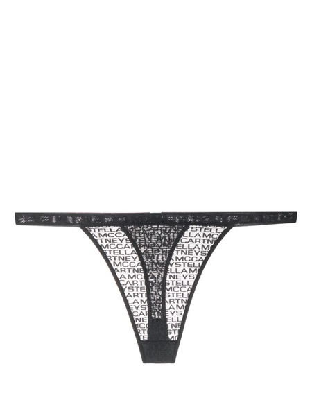  Stella Mccartney Logo-print String Thong - Black 