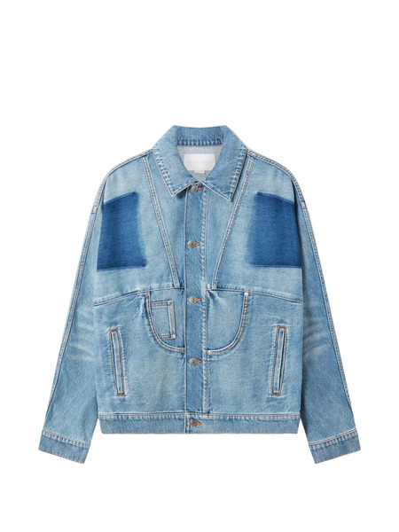  Stella Mccartney Panelled Cotton Jacket - Blue 