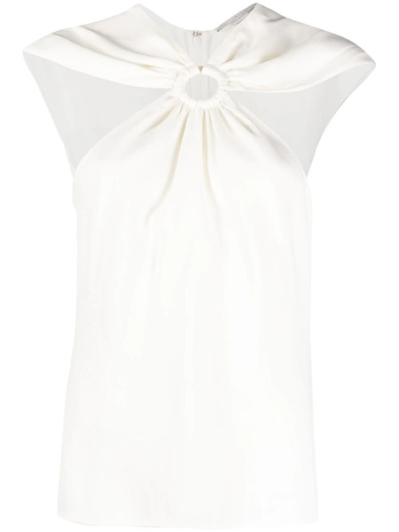  Stella Mccartney Ring-hardware Cold-shoulder T-shirt - White 