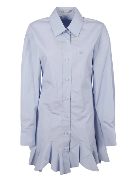  Stella Mccartney Ruffled Shirt Mini Dress - Blue 