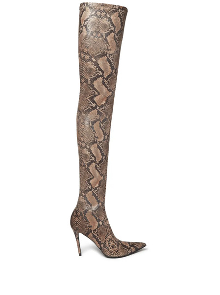  Stella Mccartney Stella Iconic Python-print Boots - Brown 