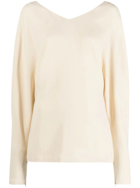  Stella Mccartney Stitched V-neck Long-sleeve Blouse - Neutrals 