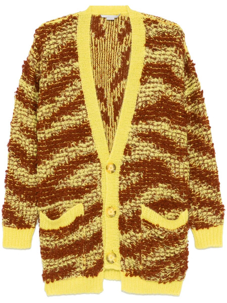 Stella Mccartney Tiger-pattern Bouclé Cardigan - Yellow 