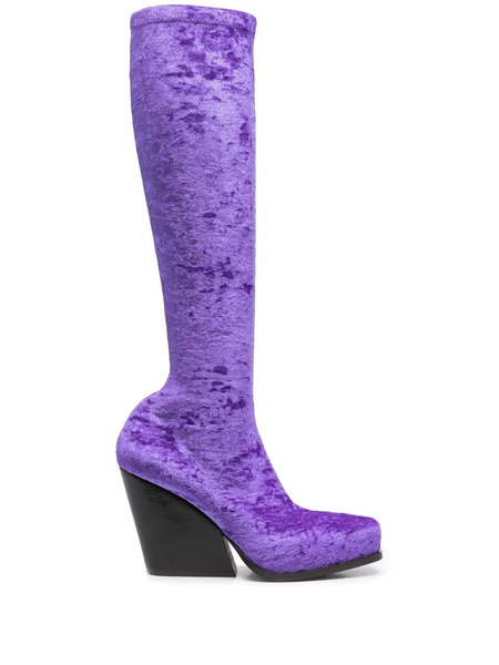  Stella Mccartney Velour Knee-high Boots - Purple 