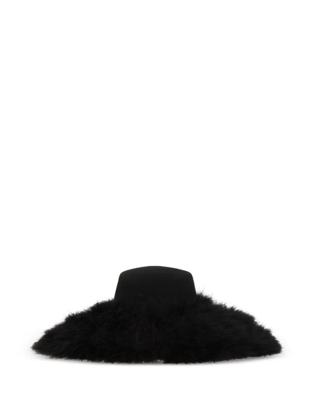  Stephen Jones Feathers Wool Hat - Black 